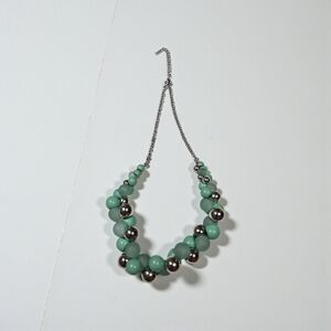 Chic Mint and Silver Beaded Necklace